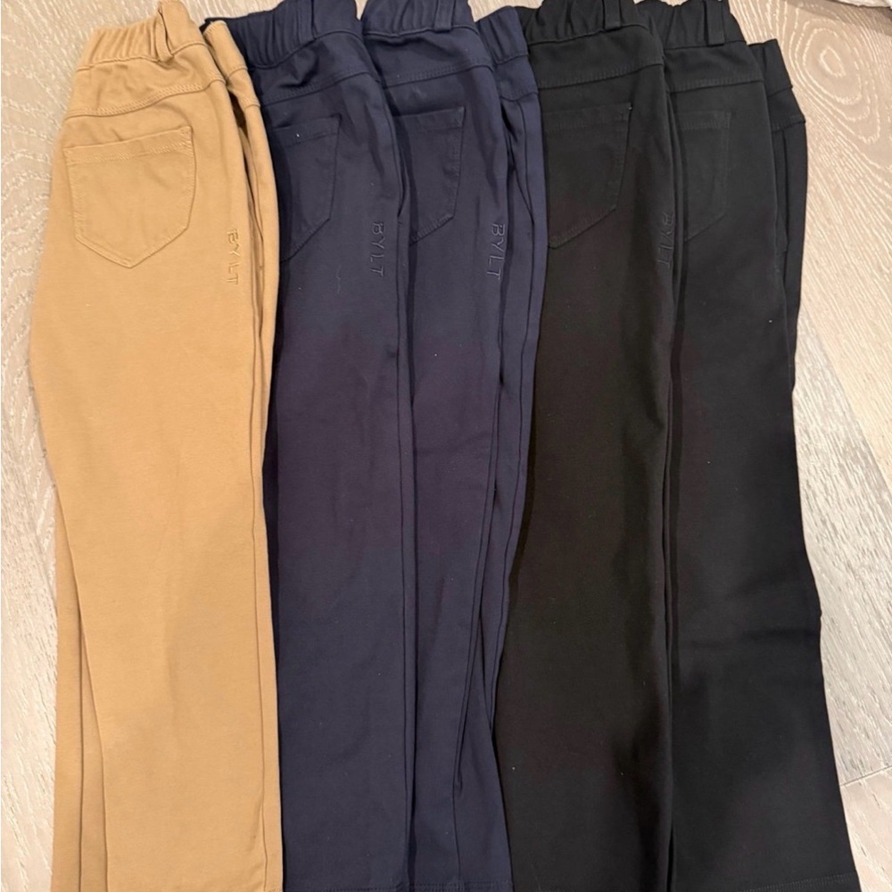 BYLT Stylish Everday Pants in Black, Navy, and Tan XS